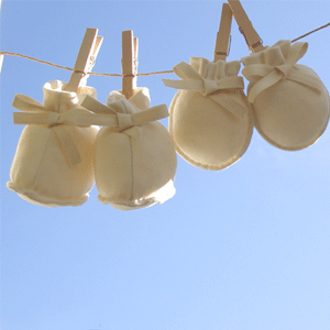유기농 리본 손발싸개 만들기(아기옷, 출산용품 diy)바바오가닉